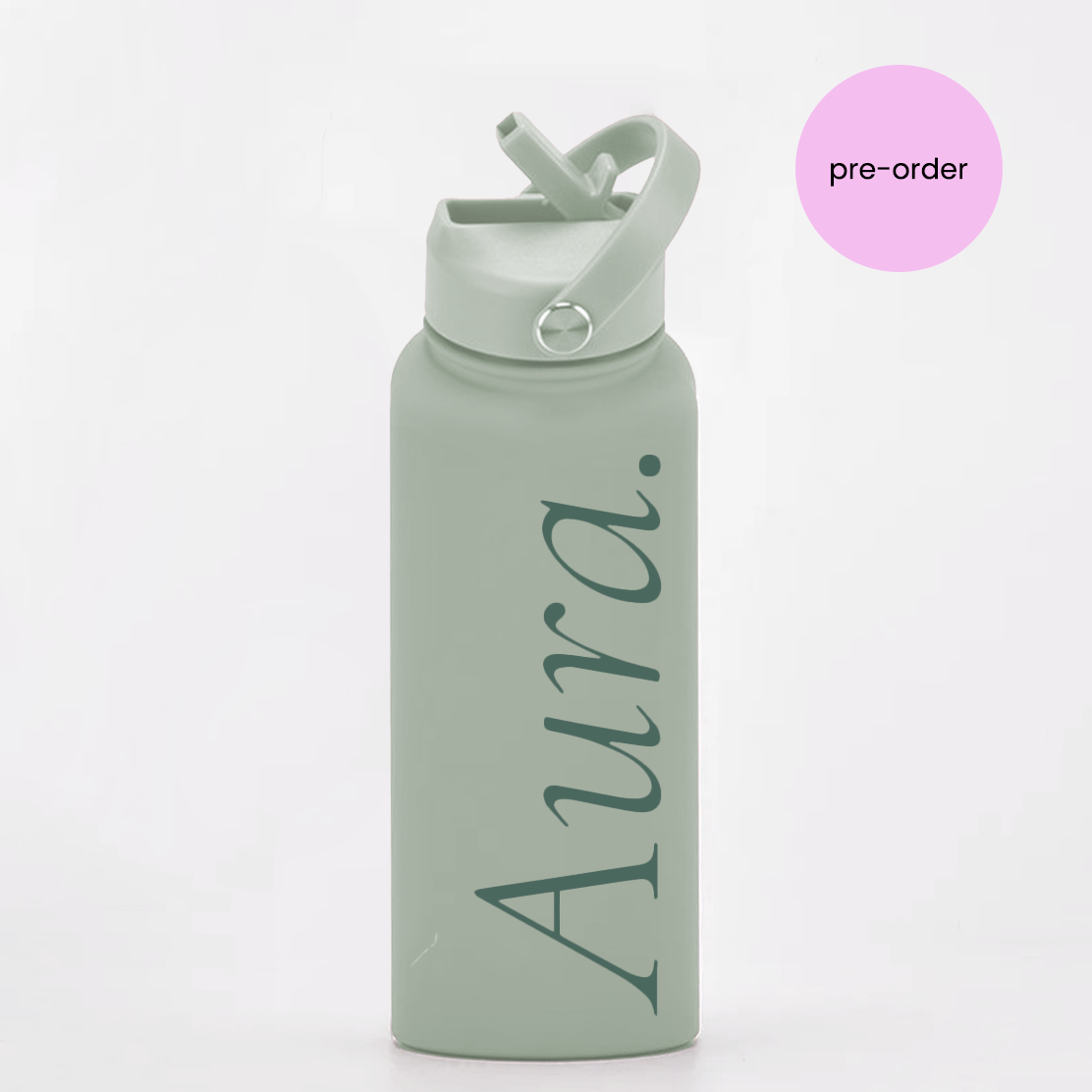 Aura. 'sage green' sip bottle 1000ml